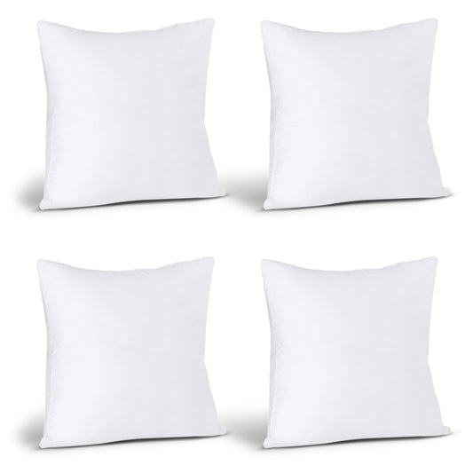 Utopia Bedding Throw Pillows (Set of 4, White) – 18 x 18 Inches Down Alternative Pillows for Bed, Sofa, and Couch - Fluffy Decorative Stuffer Pillow for Indoors & Outdoors