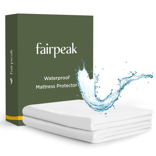 Fairpeak Waterproof Mattress Protector, Soft Breathable Noiseless Mattress Cover, Premium Fitted Sheet Style Against Spill, Deep Pocket Fitting Up to 15", White, Full Size