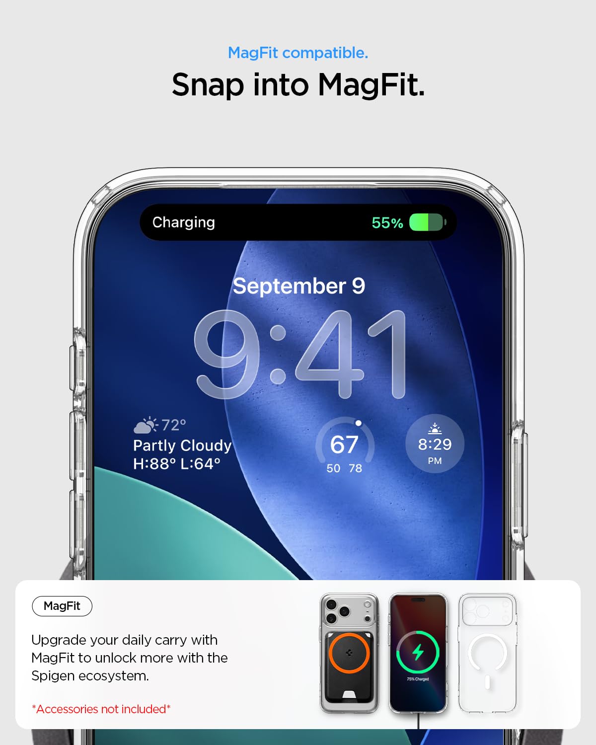 Spigen for iPhone 17 Pro Case, Ultra Hybrid MagFit [TPU Covered Camera Control] [Anti-Yellowing] [Compatible with Magsafe] - Clear