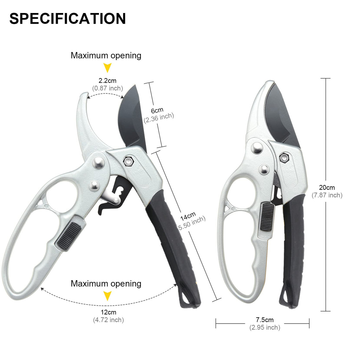 MEPEREZ Germany Pruning Shears, Arthritis Weak Hand Snips, Work 3 Times Easier, 1-Inch Cut Capacity Garden Clippers, Ergonomic handle, Rust resistant, high strength steel, Sharp