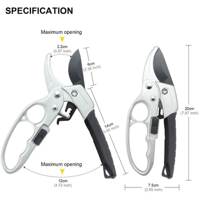 MEPEREZ Germany Pruning Shears, Arthritis Weak Hand Snips, Work 3 Times Easier, 1-Inch Cut Capacity Garden Clippers, Ergonomic handle, Rust resistant, high strength steel, Sharp