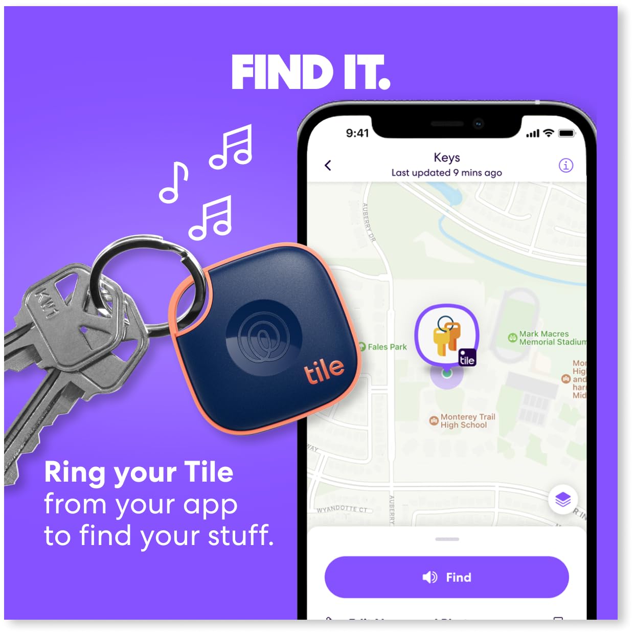 Tile by Life360 Mate - Bluetooth Tracker, Keys Finder and Item Locator for Keys, Bags and More. Phone Finder. Both iOS and Android Compatible. 4-Pack (Colors)