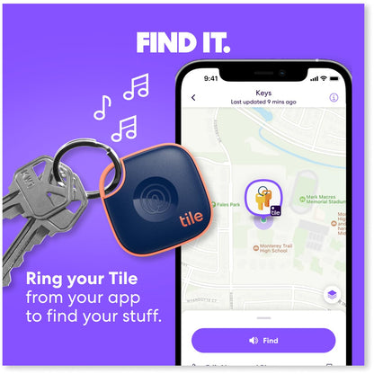 Tile by Life360 Mate - Bluetooth Tracker, Keys Finder and Item Locator for Keys, Bags and More. Phone Finder. Both iOS and Android Compatible. 4-Pack (Colors)