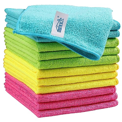 HOMEXCEL 12PK Microfiber Cleaning Cloth, Cleaning Rag for Home, 11.5x11.5in