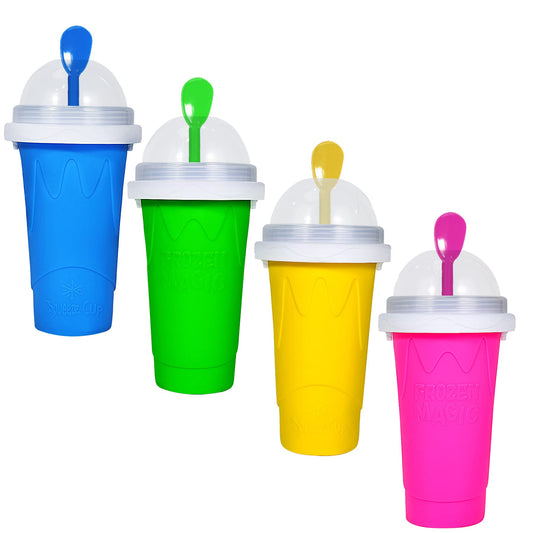 Color Land Slushy Cup, TIK TOK Slushie Maker Cup Frozen Magic Squeeze Cup, Ice Cream Maker Cup, Cool Stuff Trending Tiktok Items Homemade DIY Cool Gadgets with Lid & Straw (GREEN)