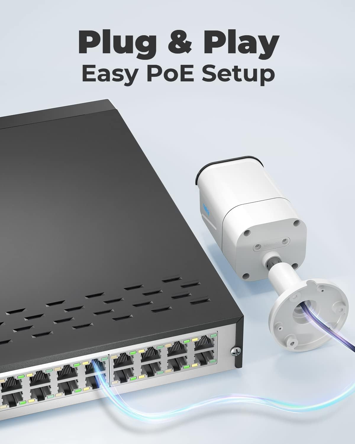 REOLINK 4K Security Camera System, RLK16-800B8 8pcs H.265 PoE Wired with Person Vehicle Detection, 8MP/4K 16CH NVR with 4TB HDD for 24-7 Recording