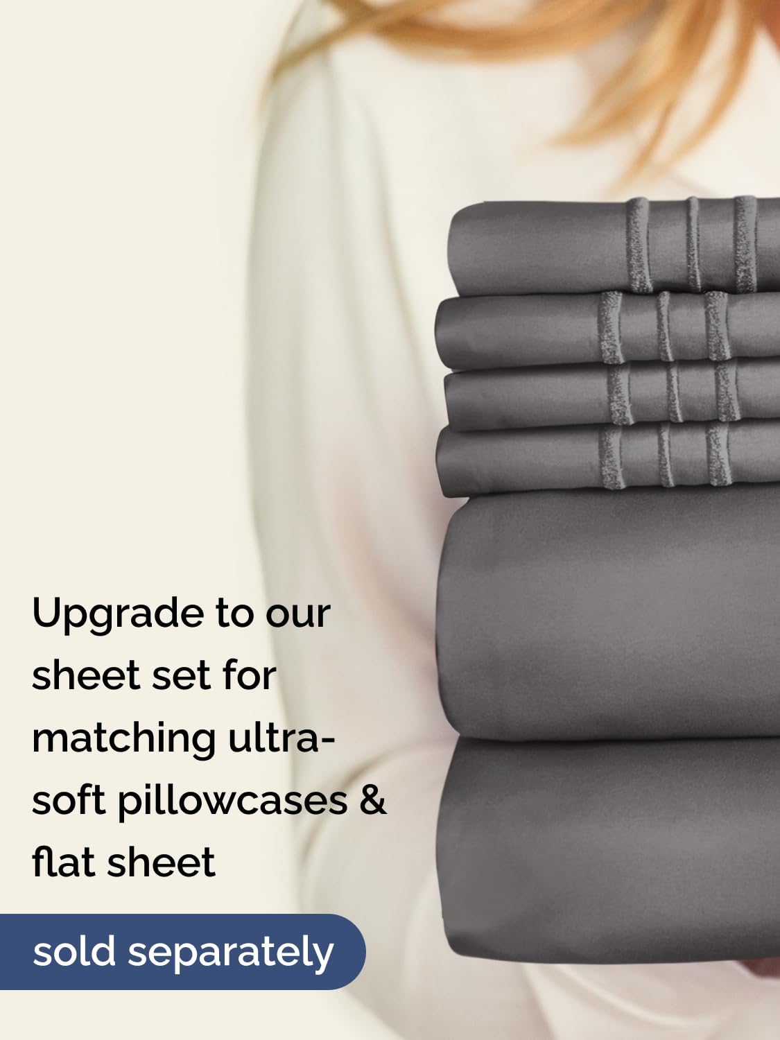 Extra Deep Queen Fitted Sheet - Hotel Luxury Single Fitted Sheet Only - Easily Fits 18 inch to 24 inch Mattress - Ultra Soft, Wrinkle & Fade Free w/Extra Deep Pockets - Breathable & Comfy - Dark Grey