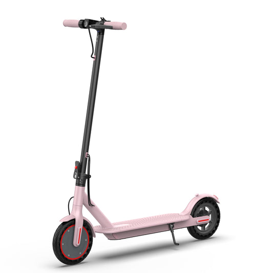 Roinside Electric Scooter - 8.5" Solid Tires, 350W Motor, Up to 19 MPH and 15 Miles Long-Range Commuting Foldable Scooter for Adults with Dual Braking System and Smart App, Pink