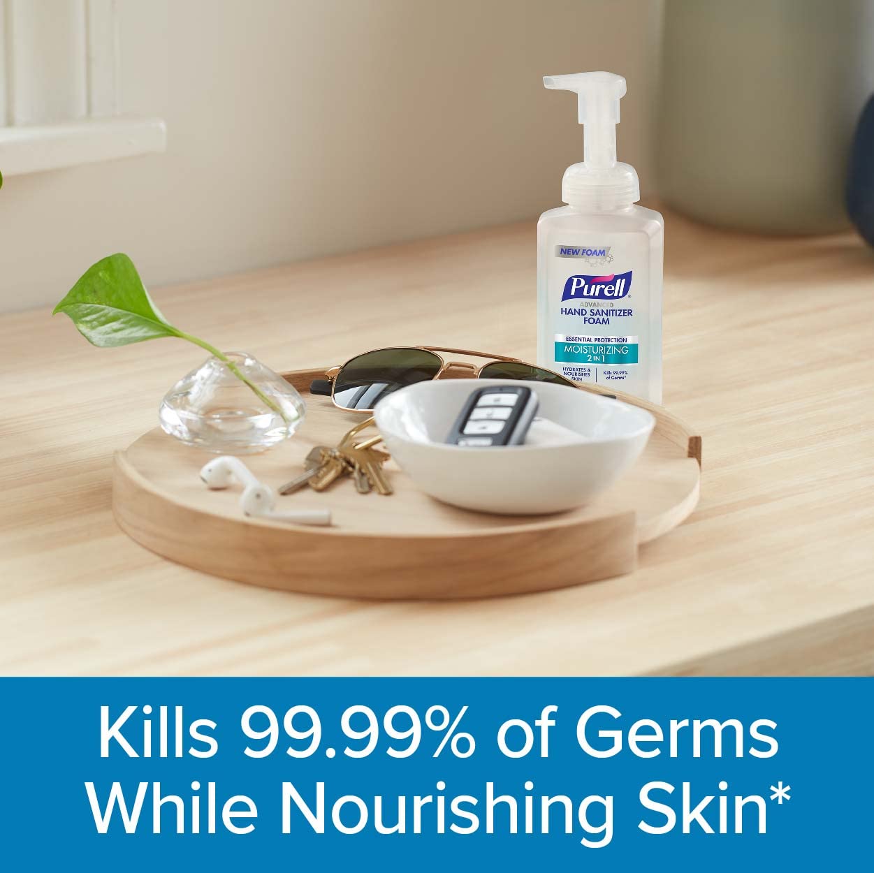 Purell Advanced Hand Sanitizer 2in1 Moisturizing Foam, Naturally Fragranced with Essential Oils, 10 oz Pump Bottle (Pack of 3), 3002-06-EC