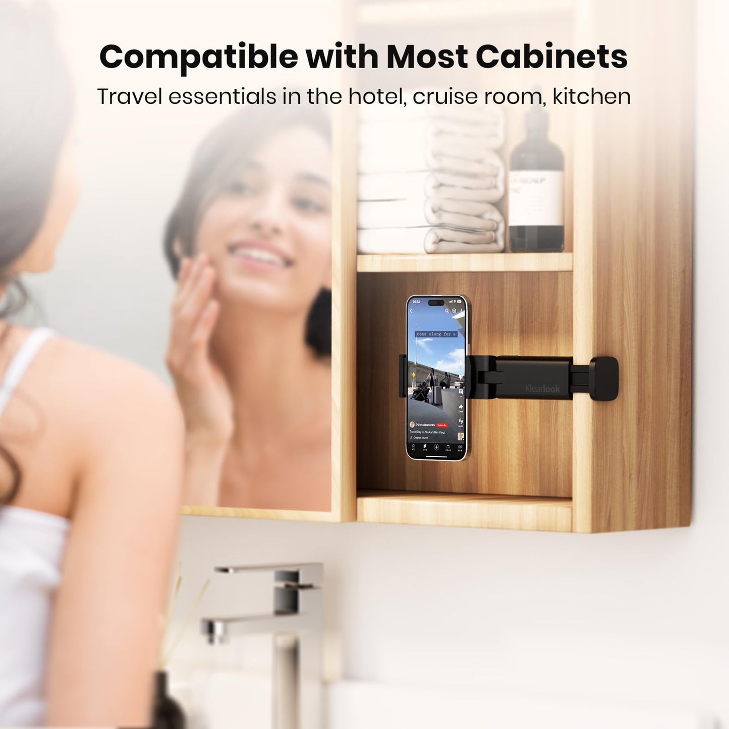 2 Pack Klearlook Universal Airplane Phone Holder - 360° Rotating Airplane Phone Mount for Travel, Desk & Flight Use | Handsfree Adjustable Phone Stand | Travel Essentials Accessories