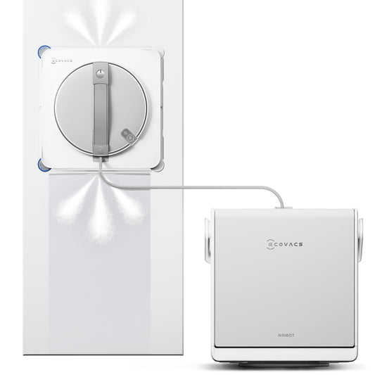 ECOVACS WINBOT W2S Omni Window Cleaning Robot, with 6-in-1 Multifunction Station, TruEdge Edge-to-Edge Precision, Triple Wide-Angle Spray Nozzles, 12-Level Safety System, Dual Power Modes