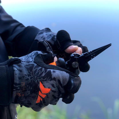 KastKing Mountain Mist Cold Weather Gloves - Ideal for Ice Fishing, Photography, or Hunting (Blackout, Large)