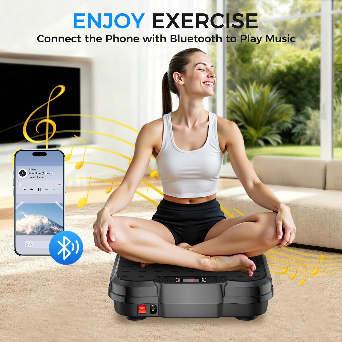 Vibration Plate Exercise Machine,Vibration Plate for Lymphatic Drainage Power Vibration Plate Machine Support 450 Lbs 250 Adjustable Speeds,Vibrating Plate Shake Plate Weight Loss