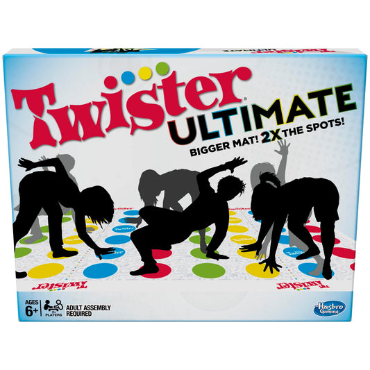 Hasbro Gaming Twister Ultimate: Bigger Mat, More Colored Spots, Family, Kids Party Game Age 6+; Compatible with Alexa (Amazon Exclusive)