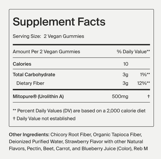 Timeline Mitopure Urolithin A Supplement Gummies - Clinically Proven Support for Healthy Aging Cellular Energy Muscle Strength and Longevity