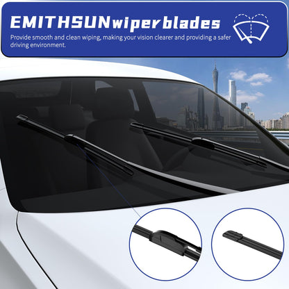 EMITHSUN OEM QUALITY 22" + 22" Premium All-Seasons Stable And Quiet Windshield Wiper Blades(Set of 2)