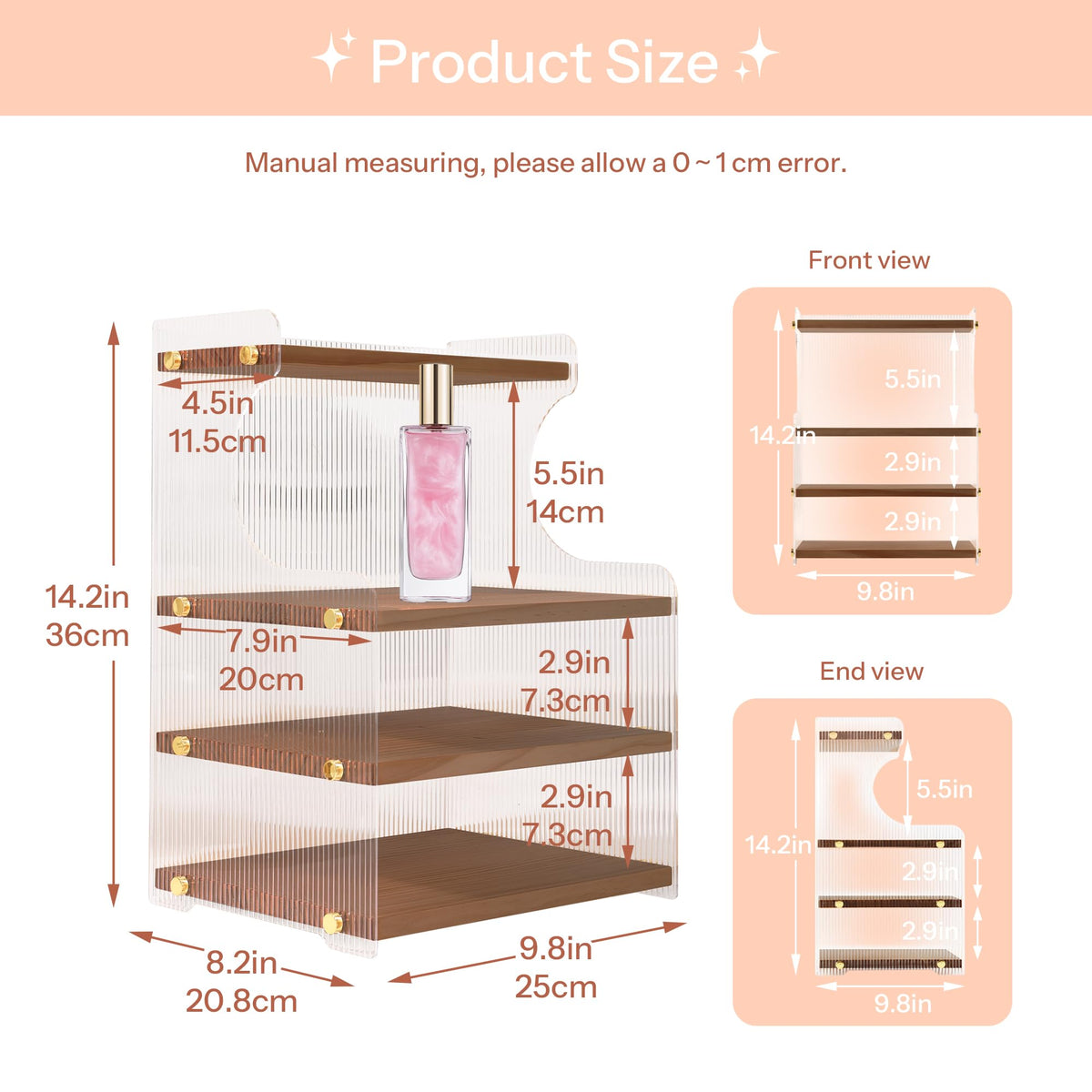 KAOTGOT Coffee Mug Holder Wooden Cup Station Organizer 4-Tier Cup Holder for Coffee Bar Mug Display Rack for Countertop Mug Holder Shelf for Home Kitchen Wood