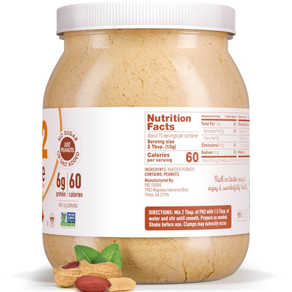 PB2 Pure Peanut Butter Powder - [2 lb/32 oz Jar] - No Added Sugar, No Added Salt, No Added Preservatives - 100% All Natural Roasted Peanuts - 6g of Plant-Based Protein