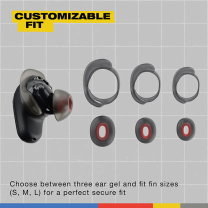 Skullcandy Method 360 ANC Wireless Earbuds, Sound by Bose, Bluetooth Headphones, Premium Noise Cancelling, Up to 40 Hrs Battery, Sweat and Water Resistant, Microphone for iPhone Android - True Black