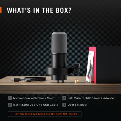 FIFINE Dynamic Microphone, XLR/USB Podcast Recording PC Microphone for Vocal Voice-Over Streaming, Studio Metal Mic with Mute, Headphone Jack, Monitoring Volume Control, Windscreen-Amplitank K688