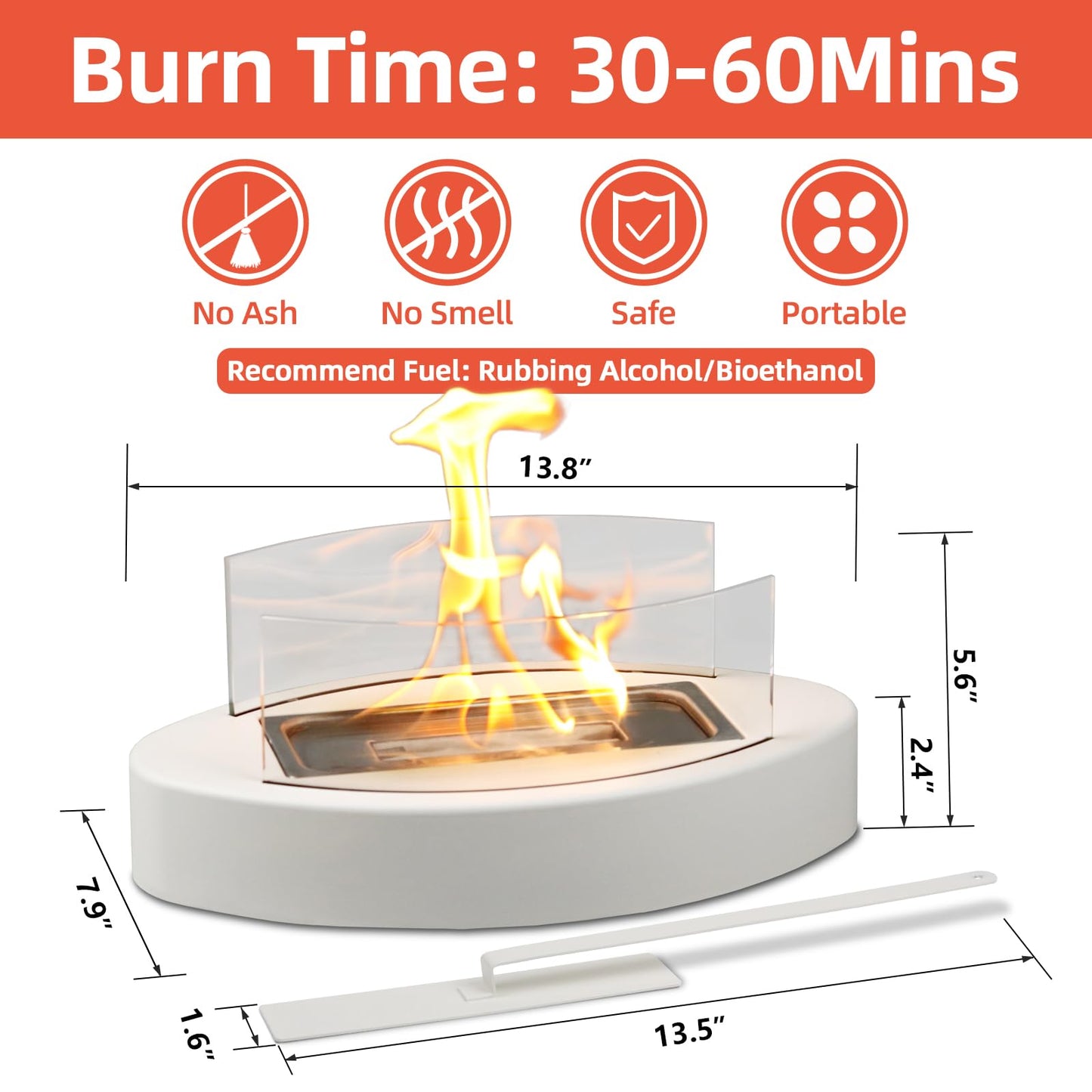 KORNIFUL Tabletop Fire Pit, Table Top Firepit for Indoor Home Decor, Easter Decoration Living Dining Room Patio Balcony Backyard Garden, Small Fireplace Fire Bowl Housewarming Gift