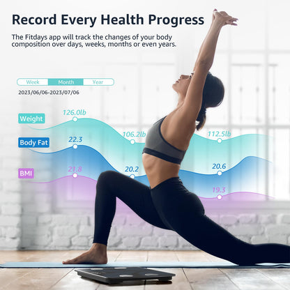 Posture Scale for Body Weight, Digital Bathroom Smart Scale LCD Display, 13 Body Composition Analyzer Sync Weight Scale BMI Health Monitor Sync Apps 400lbs - Black