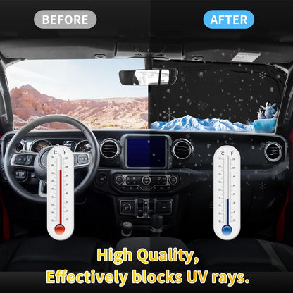 for Toyota Tacoma 2016-2023 2024 2025 Sun Shade Sunshade Windshield Cover - 4 Layers Front Window Shade Custom Fit Tacoma 2Dr 4Dr Pickup Sun Visor 240T Shade Blocks UV Rays Car Accessories