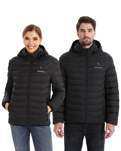 Venustas Unisex Heated Jacket with Battery, Heated Coat for Women and Men with Detachable Hood