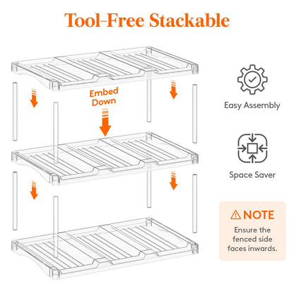 Lifewit Stackable Water Bottle Storage Organizer, Clear Freestanding Wine Bottle Holder for Cabinet, Tumbler Cup Organizer, Plastic Large Compartment Wine Rack for Fridge Cellar, 3Tier Hold 9