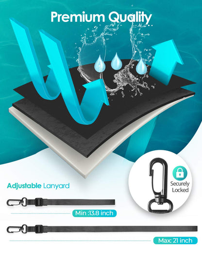 Hiearcool Waterproof Phone Pouch, Waterproof Phone Case for iPhone 17 16 15 14 13 Pro Max, IPX8 Cellphone Dry Bag Beach Cruise Ship Essentials 2Pack-8.3"