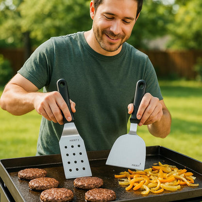 58PCS Griddle Accessories Kit for Blackstone, Flat Top Teppanyaki Spatula Set with Scraper Basting Cover Burger Press Patty Maker Silicone Mat for Outdoor BBQ Home Cooking Griddle Gifts for Chrismas