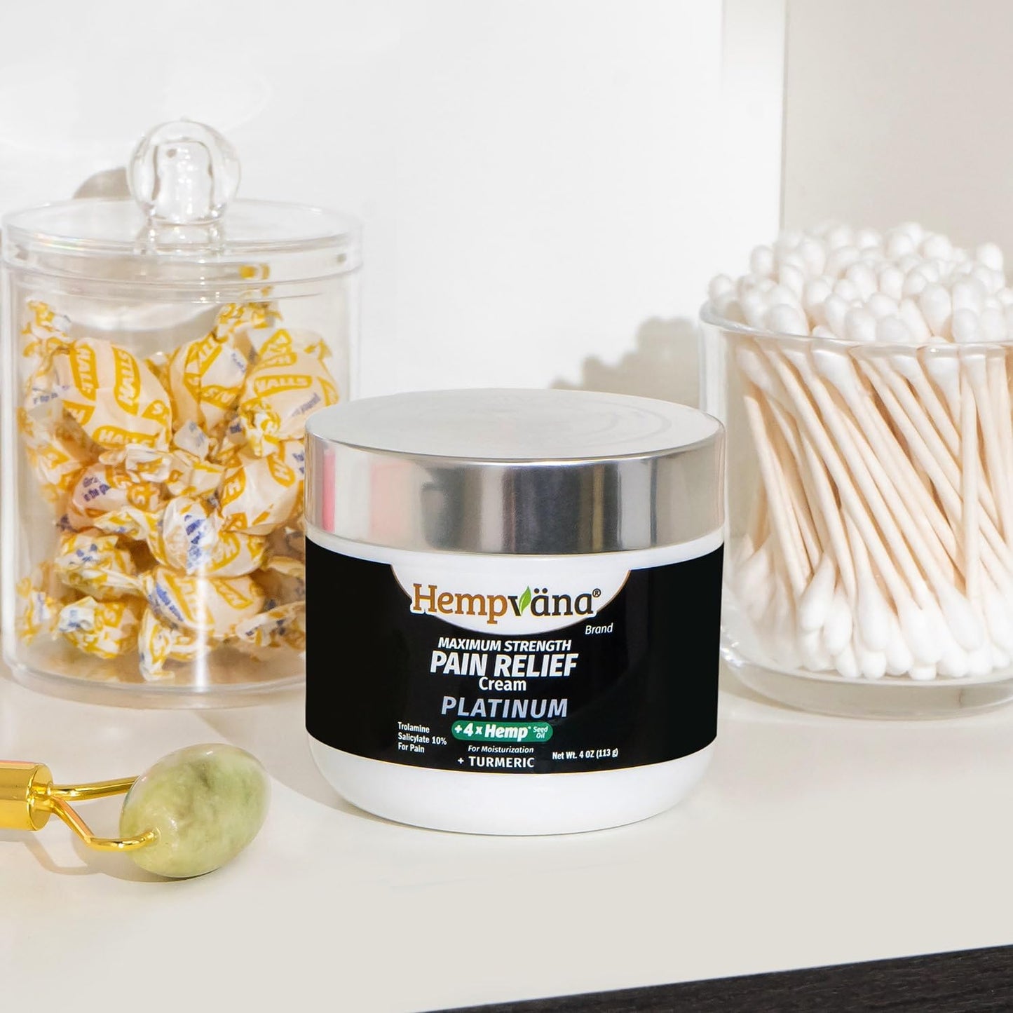 Hempvana Platinum Maximum Strength Relief Cream 4X Hemp for Muscles, Joints, Back, Knees, Shoulders, Neck, Elbows, Hands, Feet. AS SEEN ON TV. Odor-Free, Non-Greasy, Quickly Absorbs, 4X More Hemp