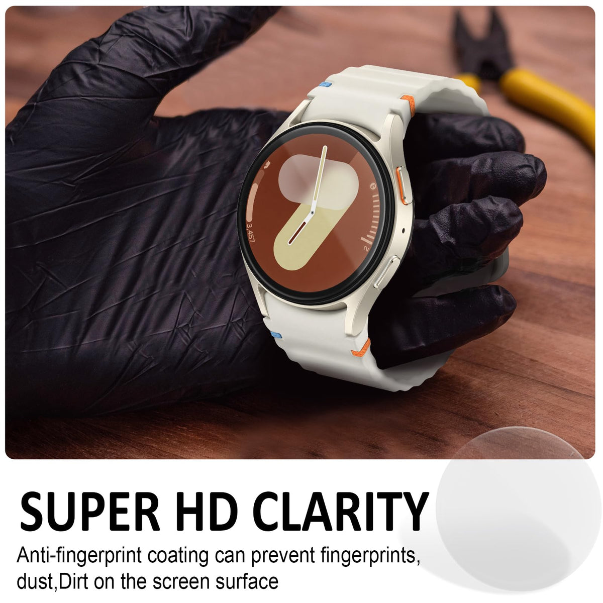 SPGUARD 4 Pack for Samsung Galaxy Watch 7 Screen Protector 40mm Tempered Glass Clear Film Anti Scratch Bubble Free Compatible with Galaxy Watch 7/6/5/4 40mm(NOT for Others Models)