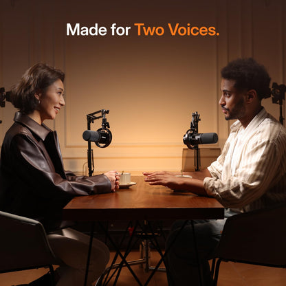 MAONO PD200W Hybrid Wireless Podcast Microphone for PC, Dynamic XLR USB Mic with Desktop Stand, Software, Noise Cancellation, for Vocal Recording, Streaming, Content Creation, Home Studio, Voiceover