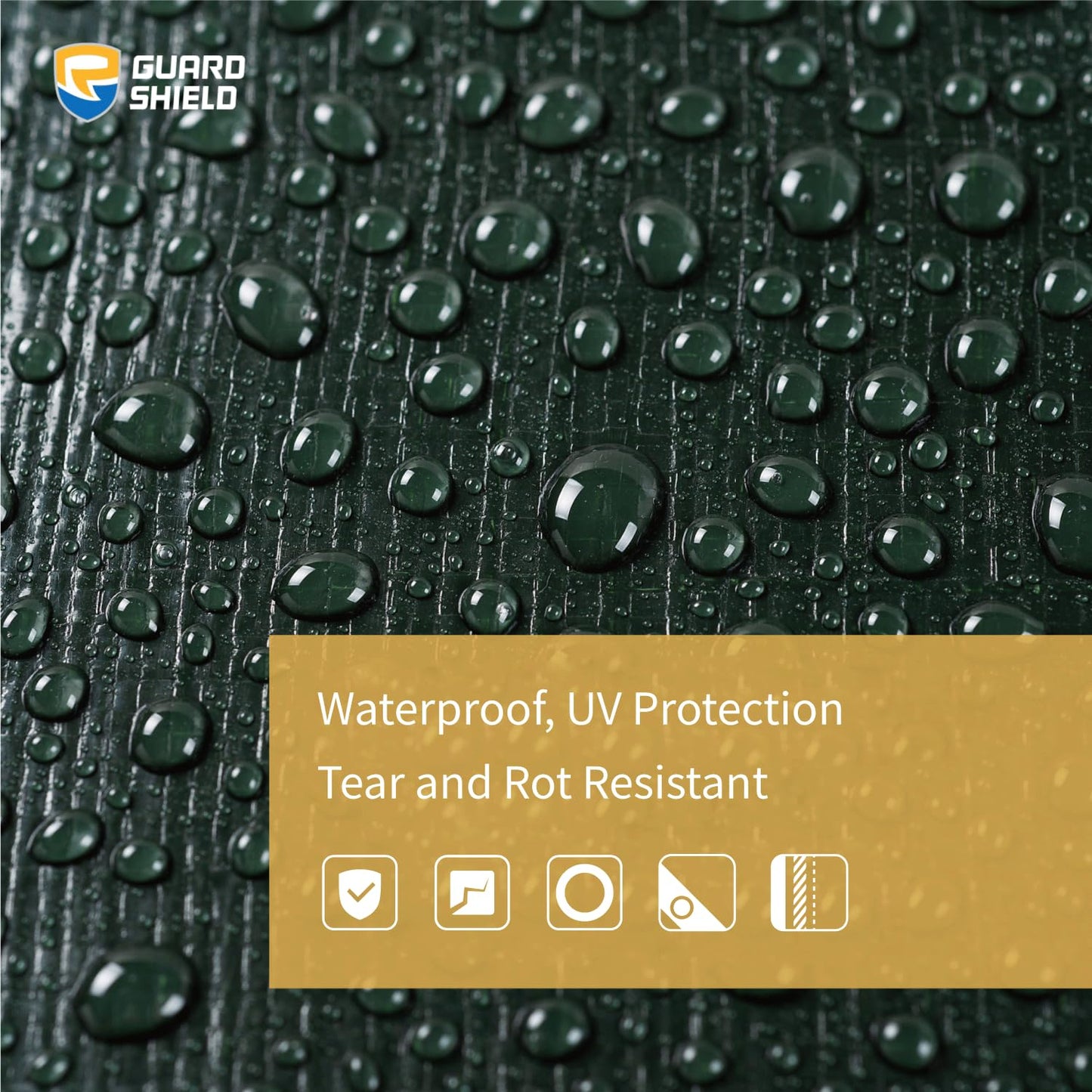 GUARD SHIELD Super Heavy Duty Green/Silver Poly Tarp Cover 10x20 Feet Waterproof 16mil Thick UV and Tear Resistant Tarpaulin with Grommets and Reinforced Edges