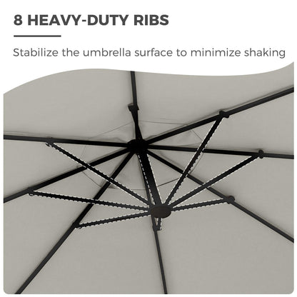 Grand patio 10'x10' Offset Umbrella Large Aluminum Square Cantilever Umbrella Base Included for Deck Porch (Light Gray, 10x10 FT)