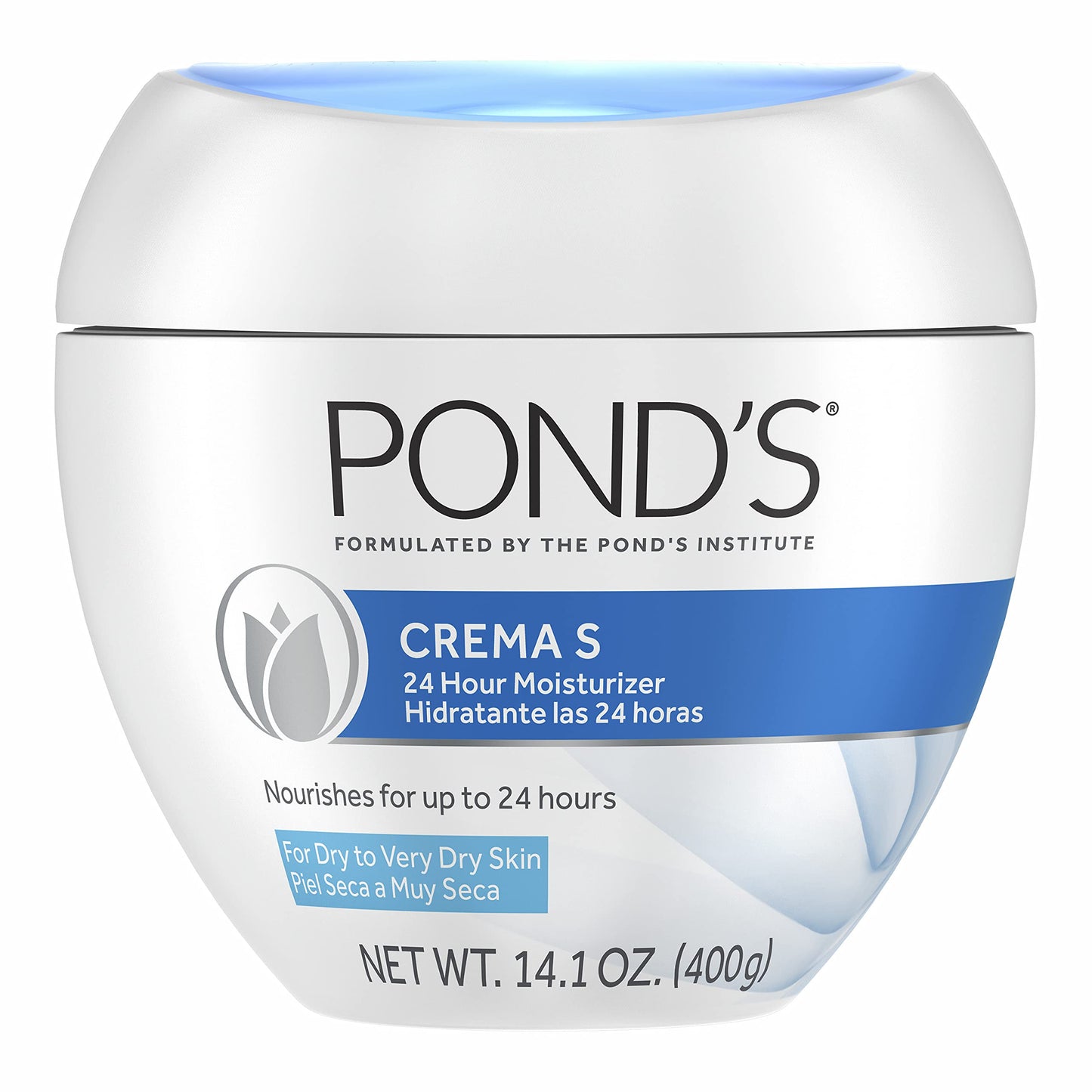 POND'S Crema S Nourishing Face Moisturizer for Women, Skin Care Facial Moisturizer Cream for Dry to Very Dry Skin, Nourishes for up to 24 hours 14.1 oz