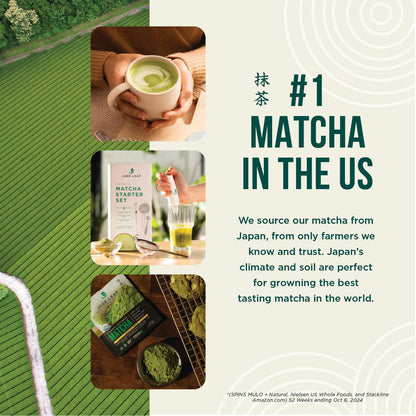 Jade Leaf Matcha Organic Premium Ceremonial Grade Matcha Green Tea Powder - Japanese - Culinary, Ingredient, Ceremonial Barista Teahouse, Latte, Collagen, 1.06 Ounce (Pack of 1), Culinary