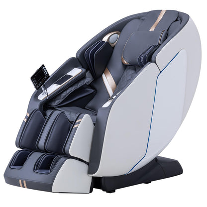 MassaMAX 4D Massage Chair - 2025 Full Body Massage Chair with Zero Gravity, Extended Footrest, SL Track, Yoga Stretch, Foot Rollers, and Heating Comfort with Mat & Cover (White)