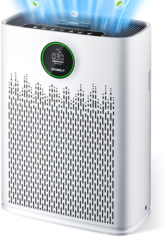 Air Purifiers for Home Large Room, with Smart Mode, PM2.5 Air Quality Display, 22dB Sleep Mode, Aromatherapy, Cover Up to 1295 Ft² with 2X-Purification & 360°Air Outlet, HAP603, White