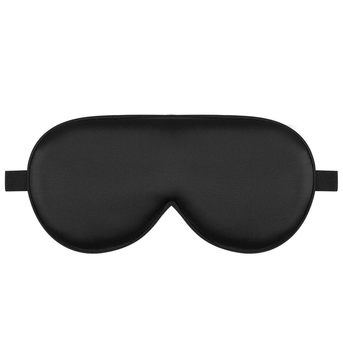 Alaska Bear Sleep Mask Silk Cover Eye Contour Built-in No Pressure for Sleeping, Upgrade Over Conventional Flat Satin Eye Masks, Machine Washable (Black)
