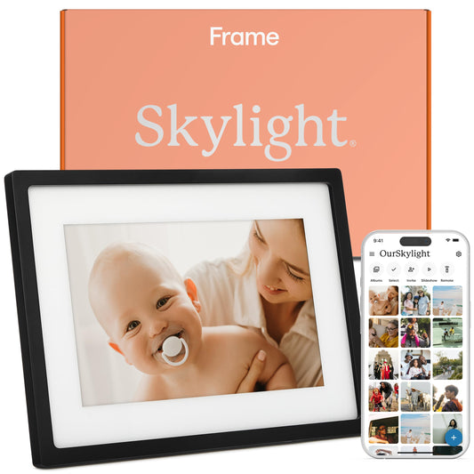 Skylight Frame – WiFi Digital Picture Frame Customer Support, Touch Screen Digital Photo Frame with Easy Setup, Photo Gifts for Parents and Grandparents - 10 Inch Black