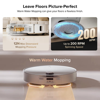 roborock Qrevo CurvX Robot Vacuum and Mop, 22,000Pa Suction, 3.14’’ Ultra Slim, Zero-Tangling Design, Reactive AI Obstacle Recognition, AdaptiLift Chassis, Auto Hot Water Mop Washing & Drying