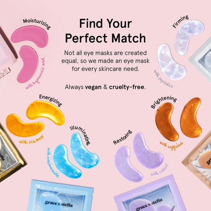 grace & stella Award Winning Under Eye Mask - Valentines Day Gifts for Mom, Gel Eye Patches for Dark Circles, Puffy Eyes, Undereye Bags - Vegan - Self Care Gifts for Women (24 Pairs, Gold)