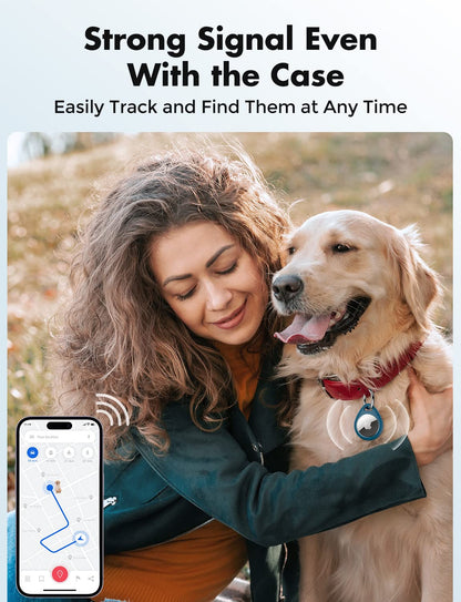 UNBREAKcable AirTag Holder for Apple - 4 Pack Air Tag Case [Fit Tightly Design] [Easy to Install] [Hold Air Tag Securely] Waterproof TPU Shell Protective Cover with All Metal Keychain Key Ring Clip