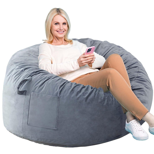 breadsac Bean Bag Chairs, Memory Foam Stuffing Bean Bag Chair for Adults/Teens/Kids, Velvet Lazy Sofa Furniture with Removable High-Rebound Memory Foam for Living Room Bedroom College Dorm