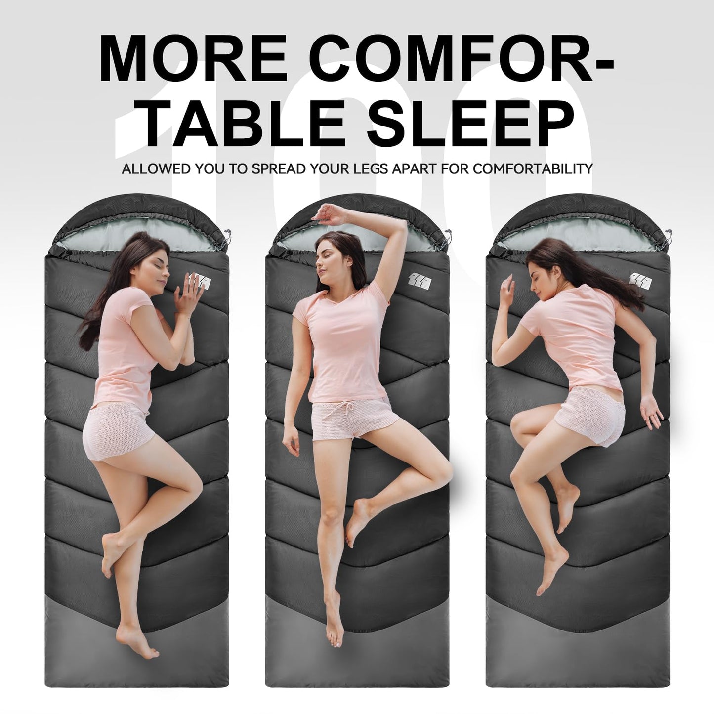 Cold Weather Sleeping Bags for Adults 30℉ - Portable, Waterproof, 4lb Lightweight Sleeping Bag for Tall Kids Girls Boys with Compression Sack, for Warm Camping, Hiking, Travel, Outdoor& Indoor