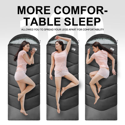 Cold Weather Sleeping Bags for Adults 30℉ - Portable, Waterproof, 4lb Lightweight Sleeping Bag for Tall Kids Girls Boys with Compression Sack, for Warm Camping, Hiking, Travel, Outdoor& Indoor