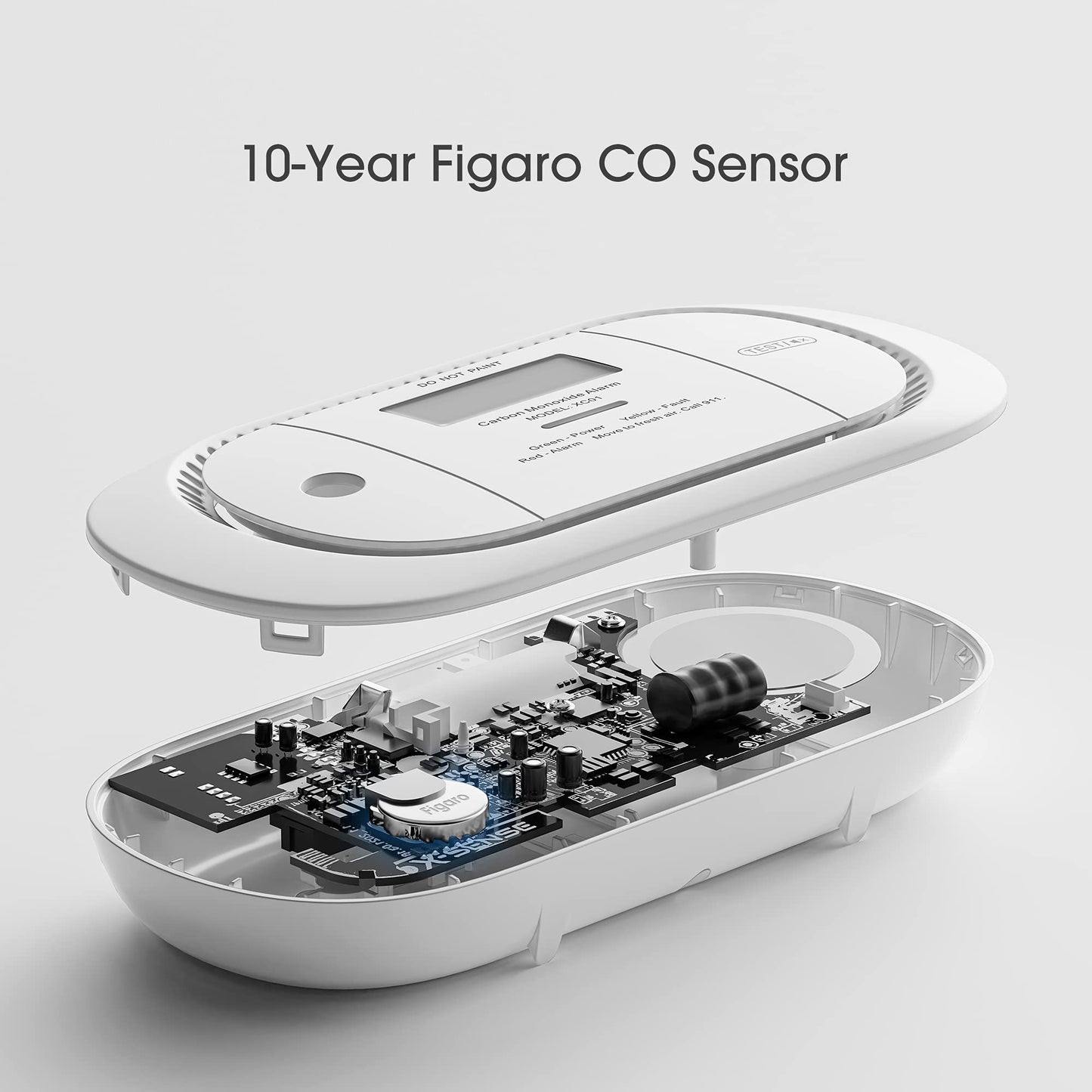 X-Sense Carbon Monoxide Detector Alarm with Digital LCD Display, Replaceable Battery CO Alarm Detector with Peak Value Memory, XC01-R