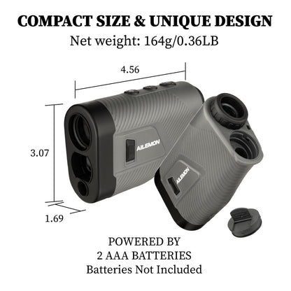 AILEMON 900 Yards Golf Laser Rangefinder with Slope Switch, Ultra-Clear Optics, Flag-Lock/Slope/Magnetic Stripe/Lightweight Goling Range Finder (Gray)